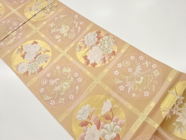 JAPANESE FUKURO OBI / WOVEN FLOWERS